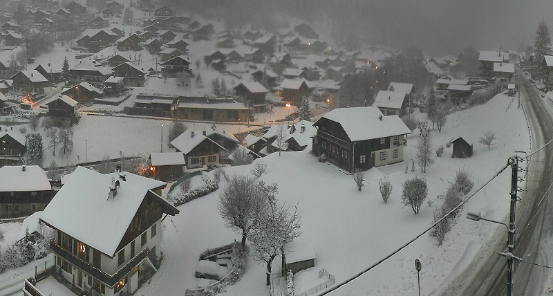 Morzine village with fresh snow