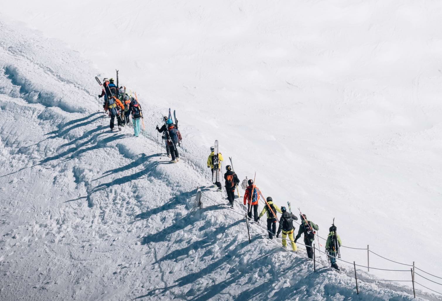 Off piste skiing in the Vallee Blanche in Chamonix