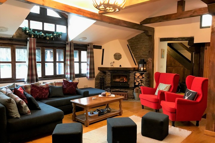 Lounge with log fire