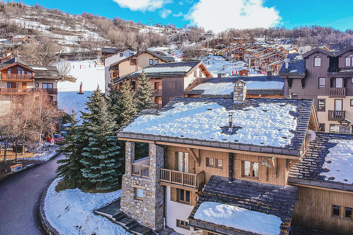 Rear view of Chalet with lift beyond (50 paces from the Chalet)